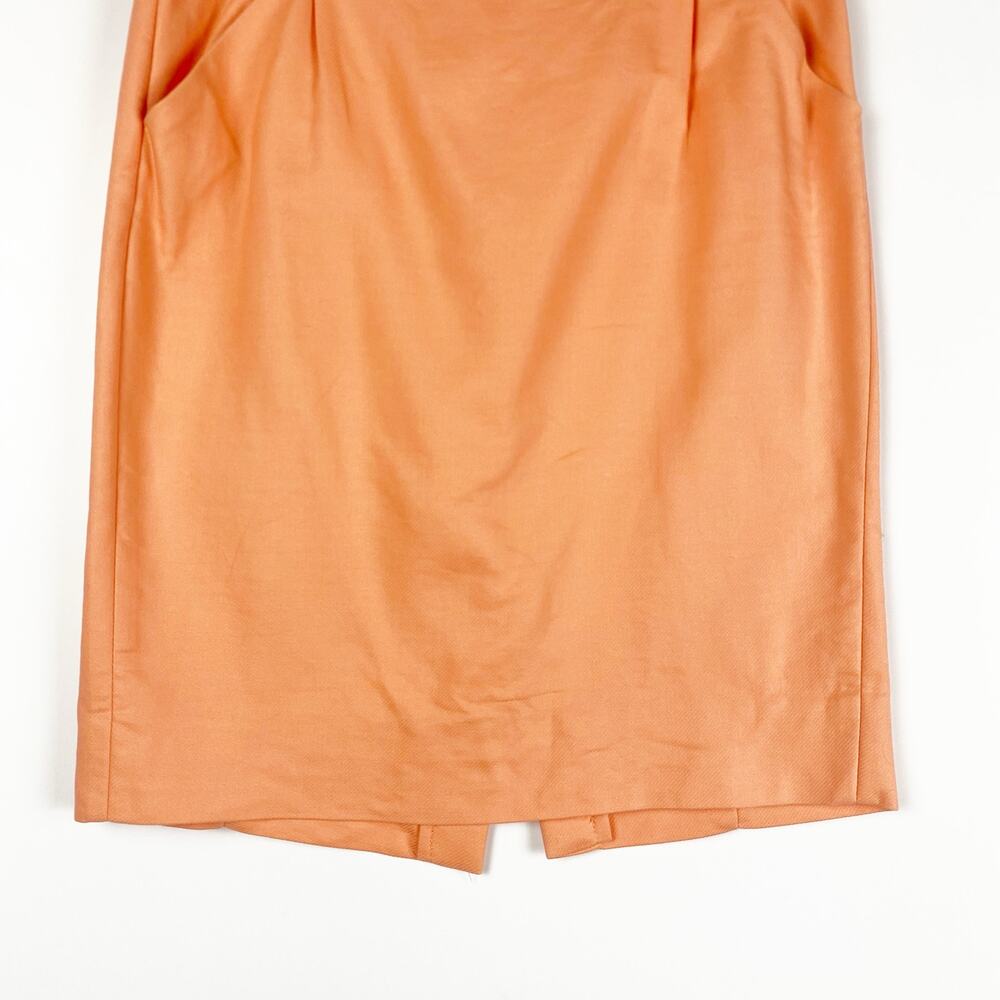 J Crew The Pencil Skirt Peach 100% Cotton Skirt Womens Size 2 - Picture 5 of 11